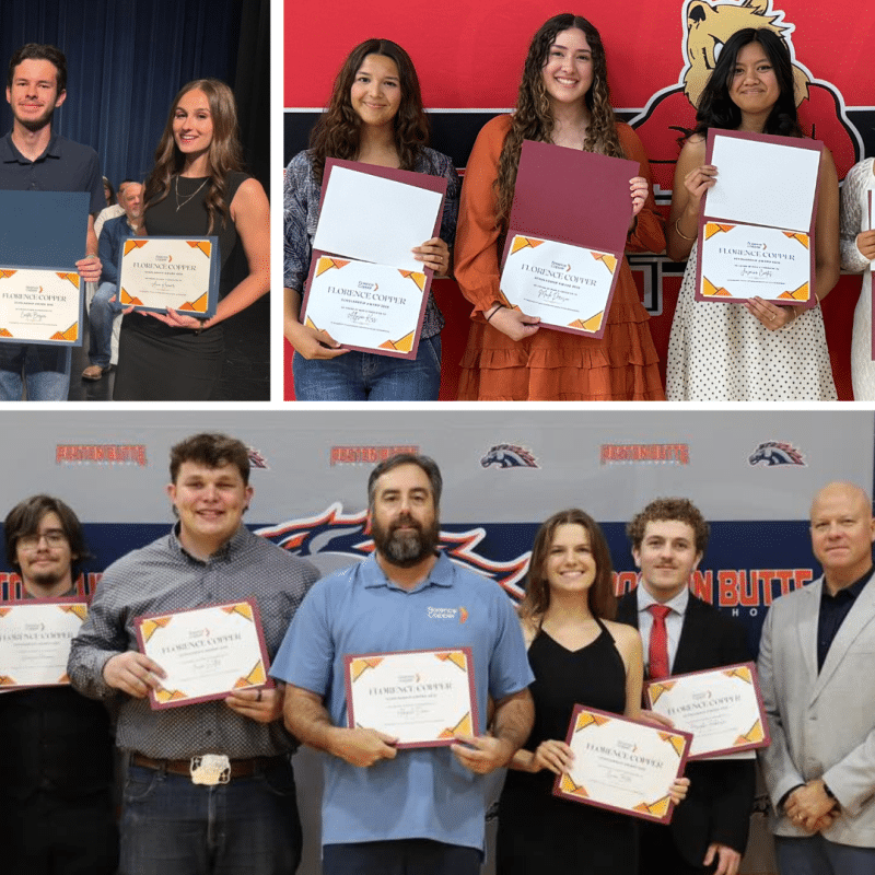 Collage of images of 2026 scholarship recipients from Florence Copper.