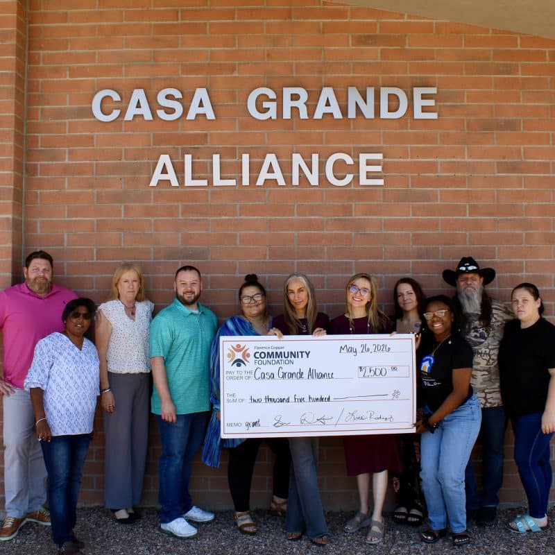 Image of the Casa Grande Alliance their grant from Florence Copper