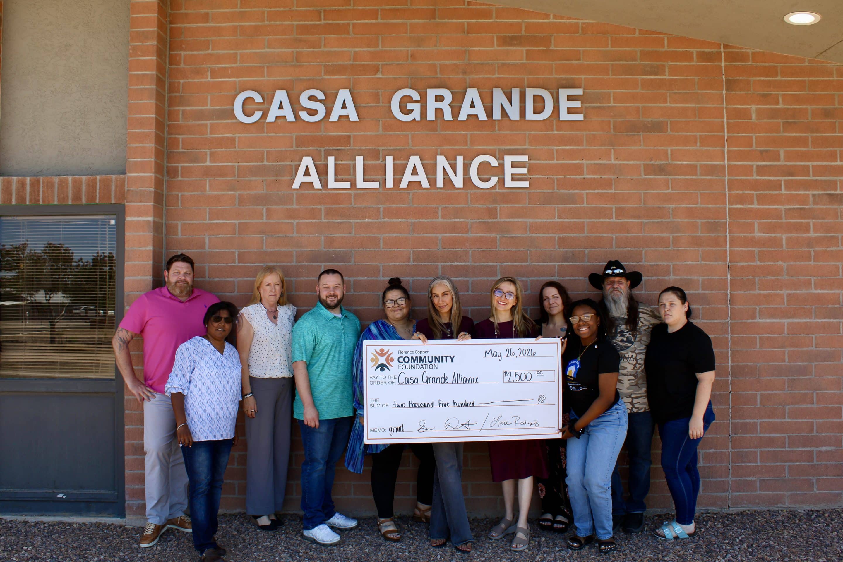 Image of the Casa Grande Alliance their grant from Florence Copper